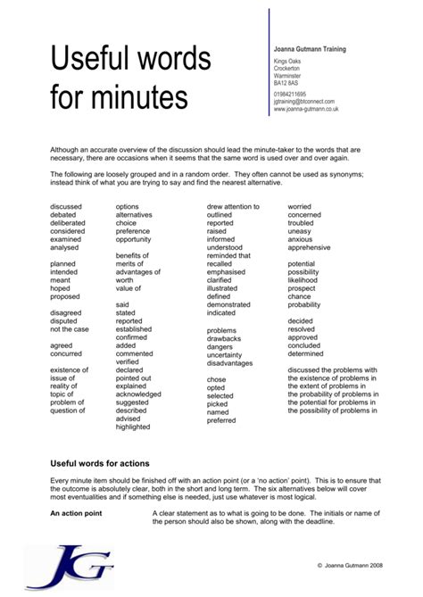 minutes traduzione|useful phrases for minutes writing.